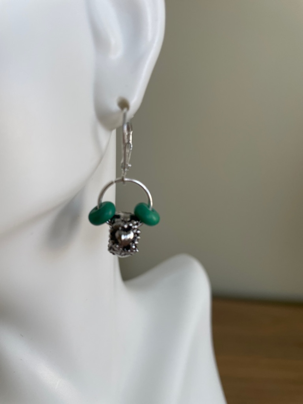 HAND CRAFTED TURQUOISE & SILVER DROP EARRINGS Tiny Festival-Ready Boho